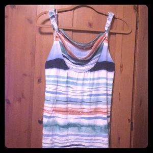 Anthropologie pastel striped scoop-neck tank top